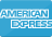 American Express credit card logo on blue background for payment options